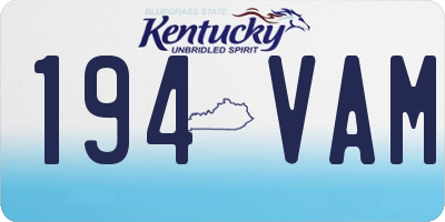 KY license plate 194VAM