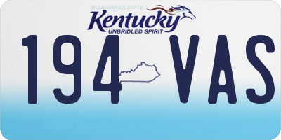 KY license plate 194VAS