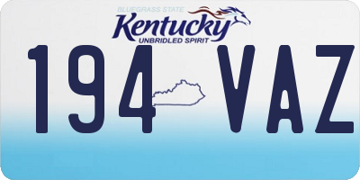 KY license plate 194VAZ