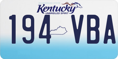 KY license plate 194VBA