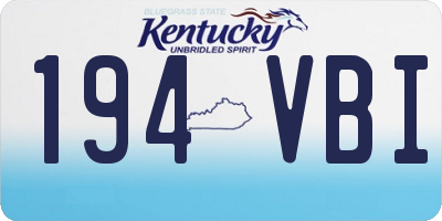 KY license plate 194VBI