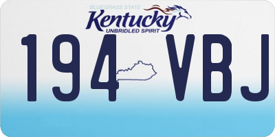 KY license plate 194VBJ