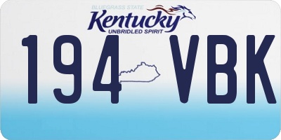KY license plate 194VBK
