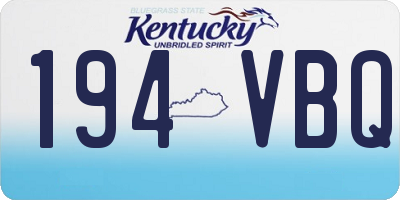 KY license plate 194VBQ