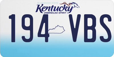 KY license plate 194VBS