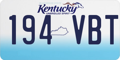 KY license plate 194VBT