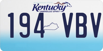 KY license plate 194VBV