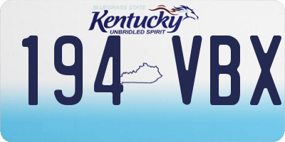 KY license plate 194VBX