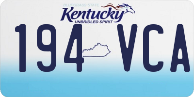KY license plate 194VCA