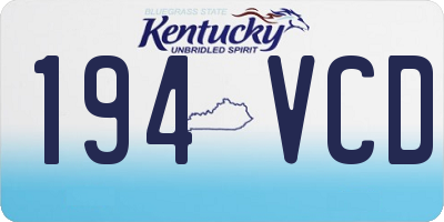 KY license plate 194VCD