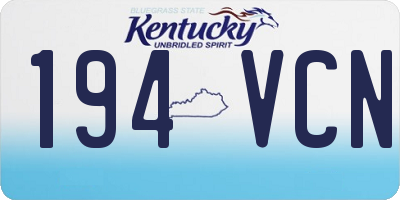 KY license plate 194VCN