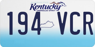 KY license plate 194VCR