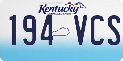 KY license plate 194VCS