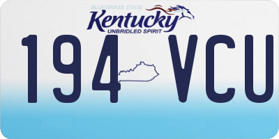 KY license plate 194VCU