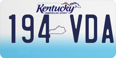 KY license plate 194VDA