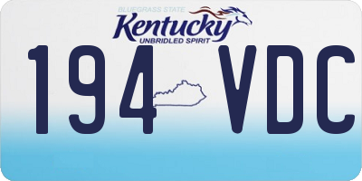 KY license plate 194VDC