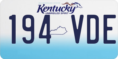 KY license plate 194VDE