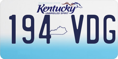 KY license plate 194VDG