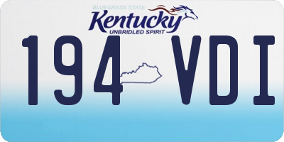 KY license plate 194VDI