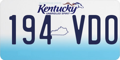 KY license plate 194VDO