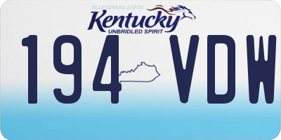 KY license plate 194VDW