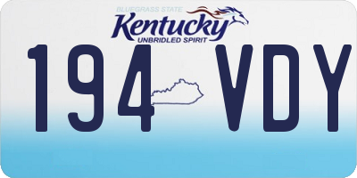 KY license plate 194VDY