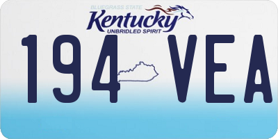 KY license plate 194VEA