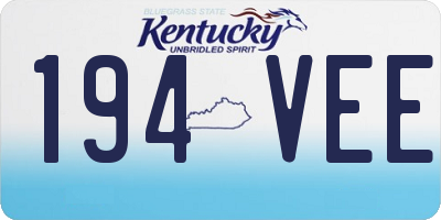 KY license plate 194VEE