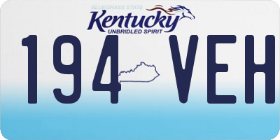 KY license plate 194VEH