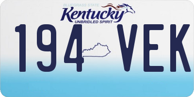 KY license plate 194VEK