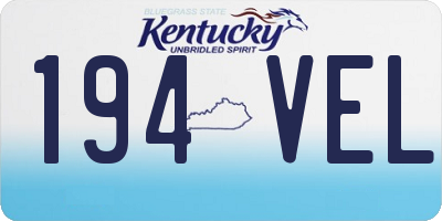 KY license plate 194VEL