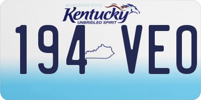 KY license plate 194VEO
