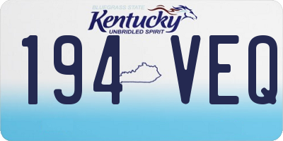 KY license plate 194VEQ