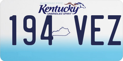 KY license plate 194VEZ