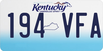KY license plate 194VFA