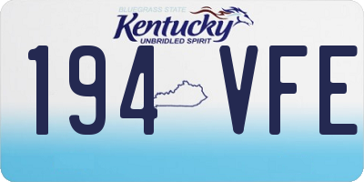 KY license plate 194VFE