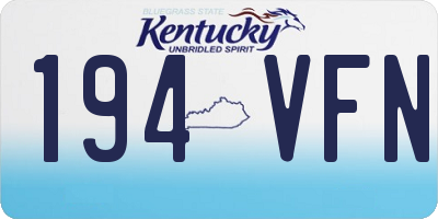 KY license plate 194VFN