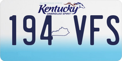 KY license plate 194VFS