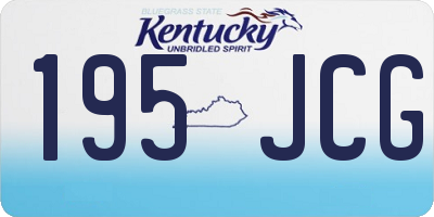 KY license plate 195JCG