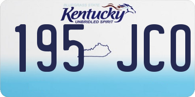 KY license plate 195JCO