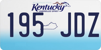 KY license plate 195JDZ