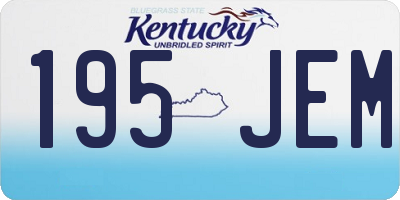 KY license plate 195JEM