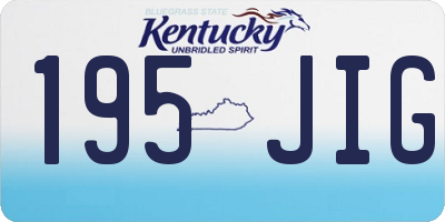 KY license plate 195JIG