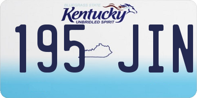 KY license plate 195JIN