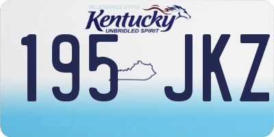 KY license plate 195JKZ
