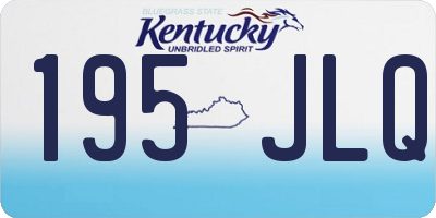 KY license plate 195JLQ