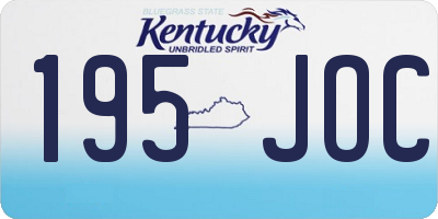 KY license plate 195JOC