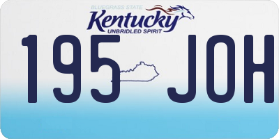 KY license plate 195JOH