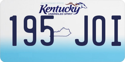KY license plate 195JOI