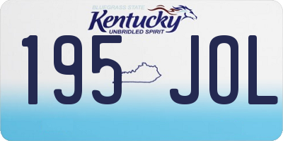 KY license plate 195JOL